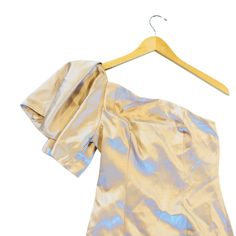 Free People x Fame And Partners NWT Cara Mini Dress Champagne One Shoulder - Picture 10 of 15